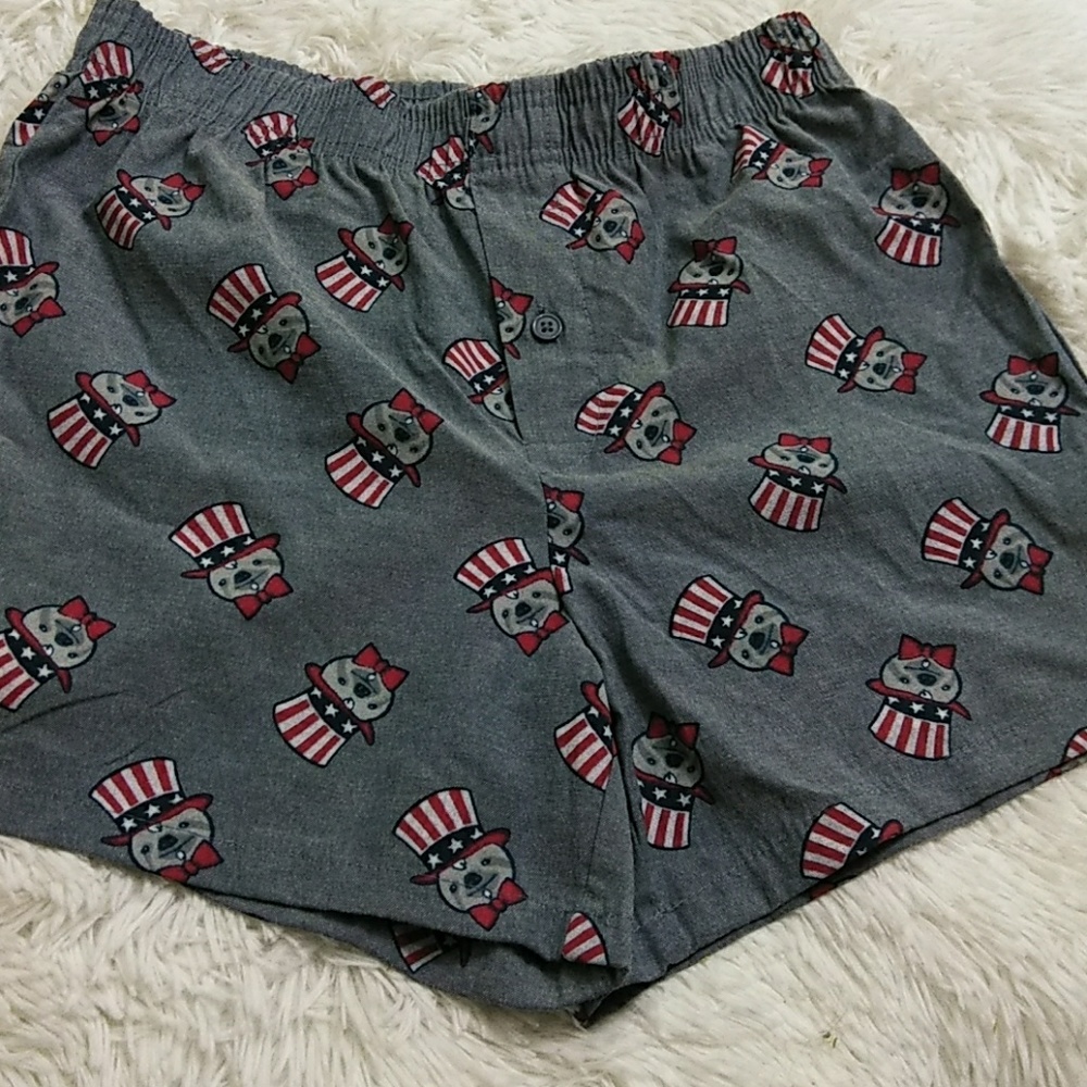 😻 4/$25 Men's Patriotic Boxer Shorts S NWOT